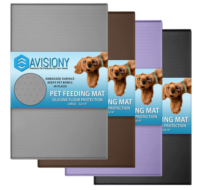 Southpaw Waterproof Pet Feeding Mat 23" x 15" - Anti-Slip Water Bowl Mat with Raised Edges to Prevent Spills