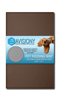 Southpaw Waterproof Pet Feeding Mat 23" x 15"  - Anti-Slip Water Bowl Mat with Raised Edges to Prevent Spills