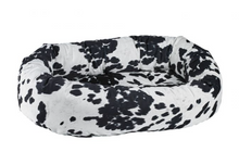 Load image into Gallery viewer, Bowsers Cow Print Microvelvet Donut Bed