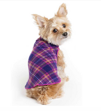 Load image into Gallery viewer, Gold Paw Stretch Fleece Mulberry Plaid Open Box
