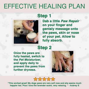 Dog Paw Repair Kit for Cracked Paws and Rashes - 2 Piece Healing Kit