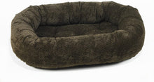 Load image into Gallery viewer, Bowsers Chocolate Bones Diamond Microvelvet Donut Bed
