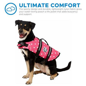 Paws Aboard Pink Polka Dot Doggie Life Jacket