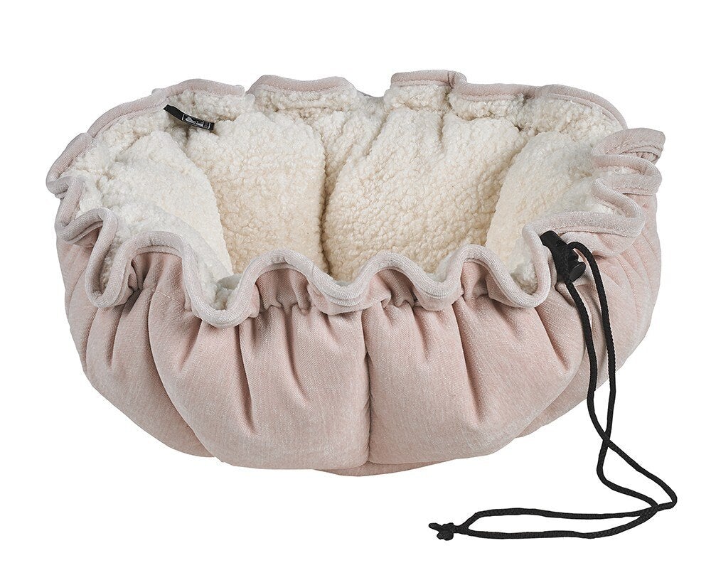 Bowsers Buttercup bed Blush Microvelvet (Ivory Sheepskin Inner, Blush Trim) Open Box