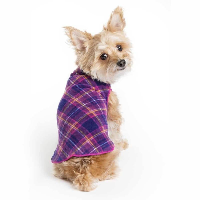 Gold Paw Stretch Fleece Mulberry Plaid Open Box