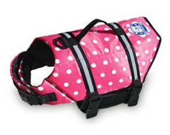 Paws Aboard Life Jacket Pink Polka Dot