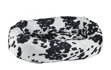 Load image into Gallery viewer, Bowsers Cow Print  Microvelvet Donut Bed
